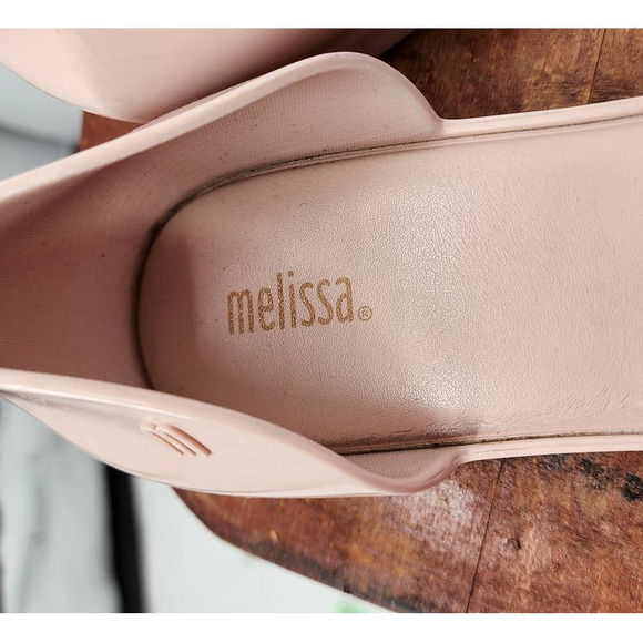 Melissa Classic Blush Pink Nude Peep Toe Classic Classy Jellie Flat Size EU 40 9 - Picture 11 of 15